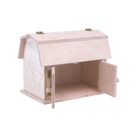 Mini Wooden Toy Barn With Opening Roof And Doors – Amish Crafted Farm Play Toy | Made in USA Amish Toy Box  Wooden Toy