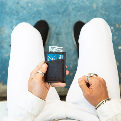 Minimalist Brown Leather Wallet 2.75x4 Inch – Full Grain | Handmade in USA CASUPO  Slim Card Holder