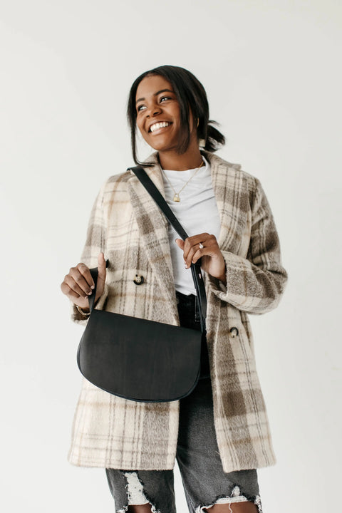 Minimalist Full-Grain Leather Half Moon Crossbody Bag – Handcrafted Design | Made in USA Urban Southern  Bags