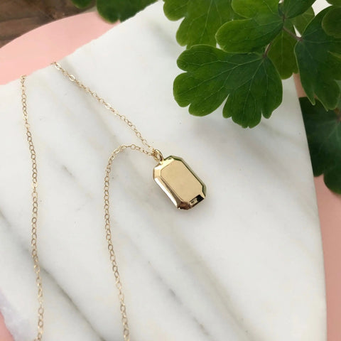 Minimalist Gold Gemstone Pendant Necklace – Portrait Cut Design | Made in USA Sarah Cecelia  NECKLACES