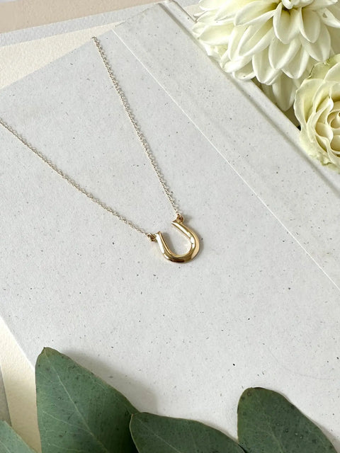 Minimalist Gold Horseshoe Pendant Necklace – Handcrafted Jewelry | Made in USA Sarah Cecelia  NECKLACES