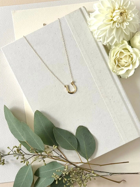 Minimalist Gold Horseshoe Pendant Necklace – Handcrafted Jewelry | Made in USA Sarah Cecelia  NECKLACES
