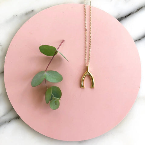 Minimalist Gold Wishbone Pendant Necklace – Handcrafted Jewelry | Made in USA Sarah Cecelia  NECKLACES