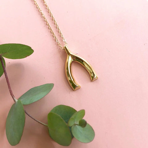 Minimalist Gold Wishbone Pendant Necklace – Handcrafted Jewelry | Made in USA Sarah Cecelia  NECKLACES