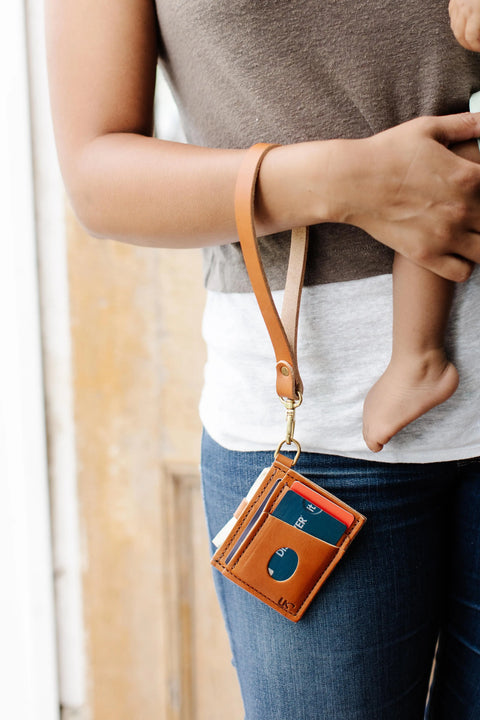 Minimalist Leather Wristlet Wallet – Compact Card Holder – Handcrafted in USA Urban Southern  Wallets