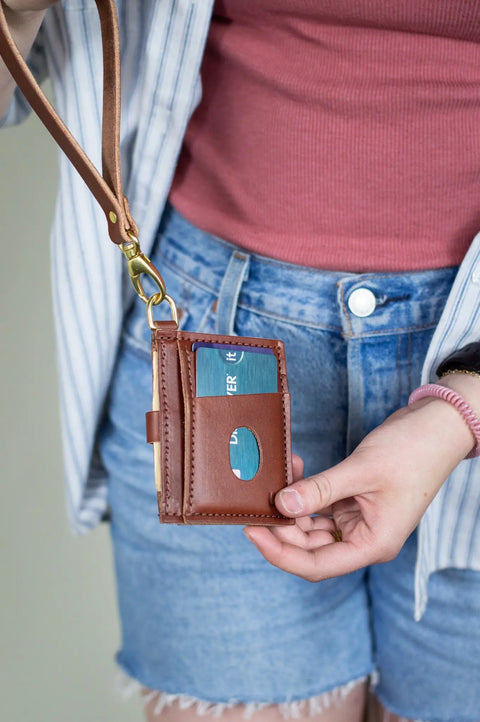Minimalist Leather Wristlet Wallet – Compact Card Holder – Handcrafted in USA Urban Southern  Wallets