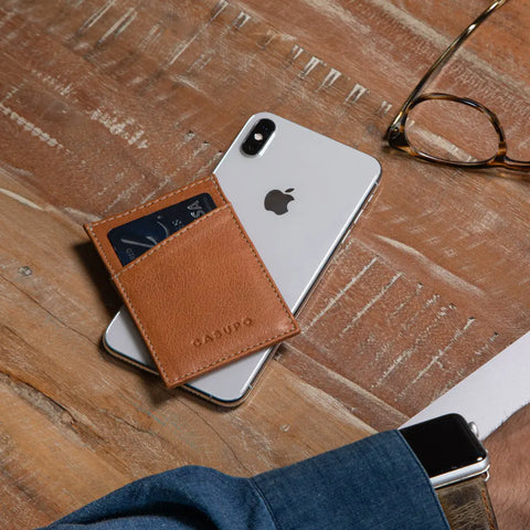 Minimalist Natural Leather Card Case 2.75x4 Inch – Sustainable Design | Handmade in USA CASUPO  Slim Card Holder