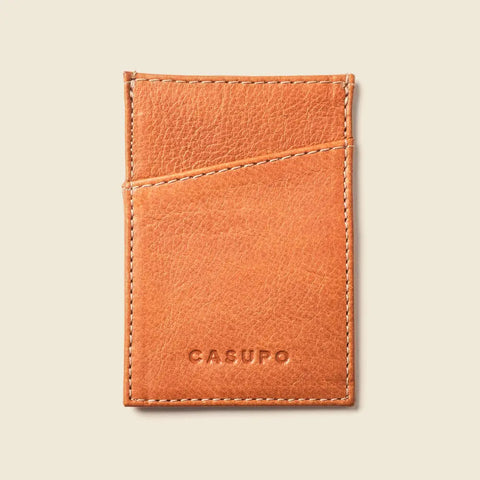 Minimalist Natural Leather Card Case 2.75x4 Inch – Sustainable Design | Handmade in USA CASUPO  Slim Card Holder