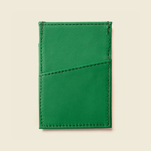 Minimalist RFID Card Case – Green Full Grain Leather | Made in USA CASUPO  Slim Card Holder