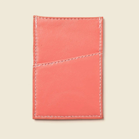 Minimalist RFID Wallet 2.75x4 Inch – Pastel Pink Leather | Made in USA CASUPO  Slim Card Holder