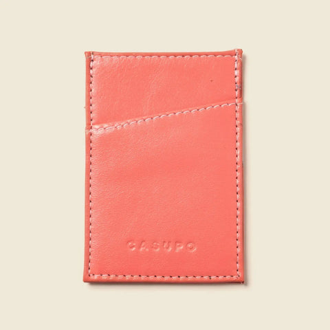 Minimalist RFID Wallet 2.75x4 Inch – Pastel Pink Leather | Made in USA CASUPO  Slim Card Holder