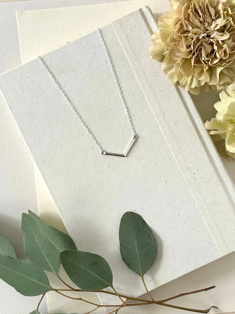 Minimalist Silver V Bar Necklace – Handcrafted Jewelry | Made in USA Sarah Cecelia  NECKLACES