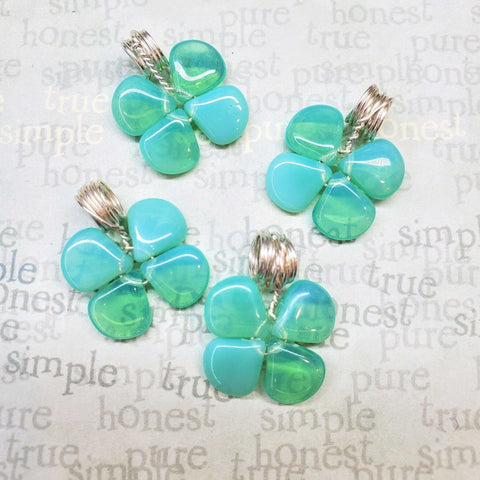 Mint Green Four-Leaf Clover Pendant Necklace – Sterling Silver Beaded Jewelry | Made in USA Alexa Martha Designs  Necklace