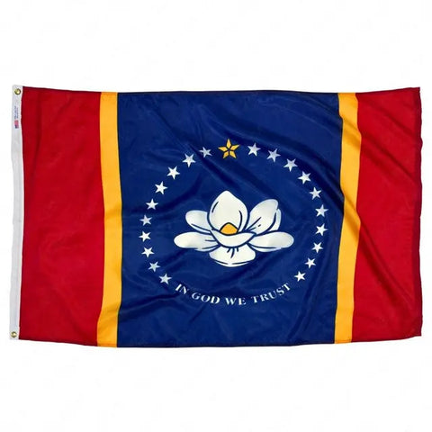 Mississippi State Outdoor Flag – 200 Denier UV-Resistant Nylon | Patriotic Pride Display | Made in USA Freedom Flag and Pole 