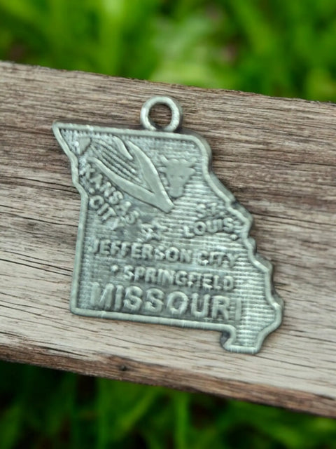 Missouri State Pewter Charm 1.75 Inch – Handmade Jewelry Accessory | Unique Missouri Gift | Made in USA Michelle Marie Boutique  Charms and Pendants