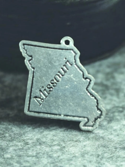 Missouri State Pewter Map Charm – Lightweight Durable Souvenir Pendant | Made in USA Handcrafted Missouri Jewelry Michelle Marie Boutique  Charms and Pendants