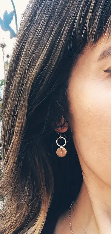 Mixed Metal Cross Earrings Liberty Cottage Design 