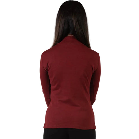 Organic Cotton Long Sleeve Mock Turtleneck Shirt – Lightweight Knit | Made in USA Spiritex | Sustainable Apparel  Women's Tees & Tanks