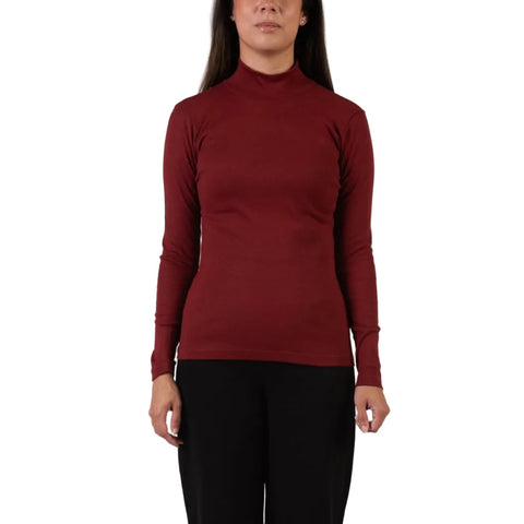 Organic Cotton Long Sleeve Mock Turtleneck Shirt – Lightweight Knit | Made in USA Spiritex | Sustainable Apparel  Women's Tees & Tanks
