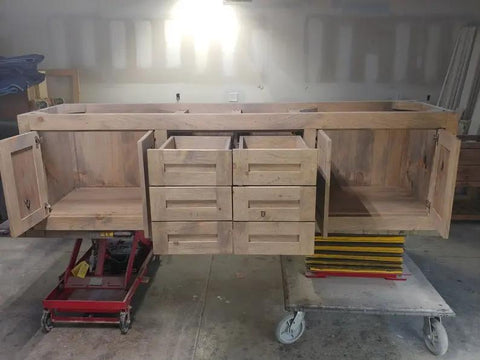 Model #1010 - Double Sink Floating Bathroom Vanity Limitless Woodworking  item 2441.32 Default Title