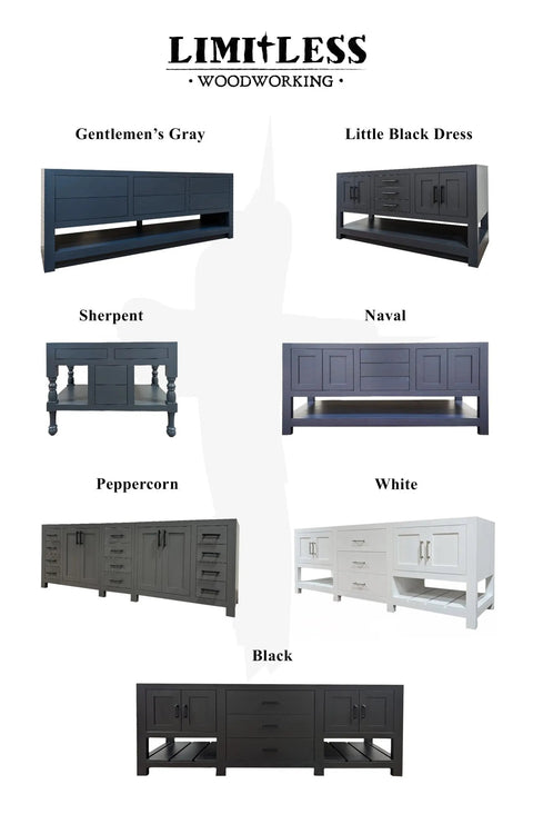 Model #1018 - Single Sink Bathroom Vanity Limitless Woodworking  item 1445.04 Default Title