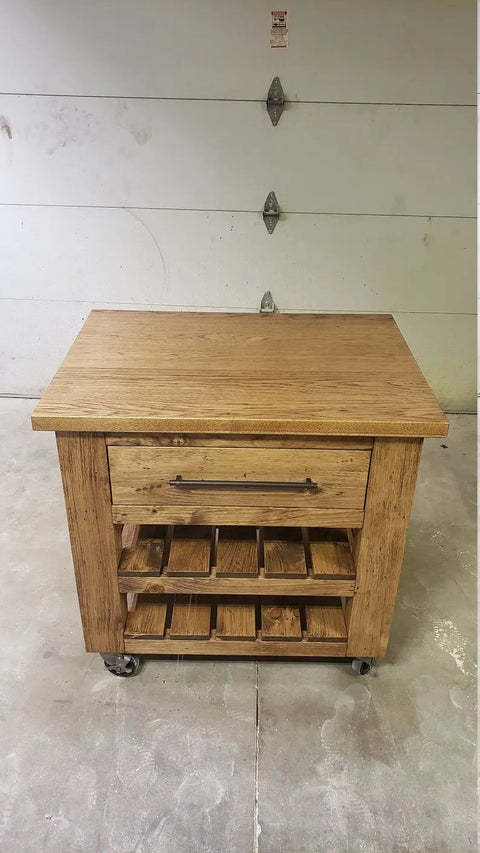 Model #1029 - Kitchen Island With Casters and Hickory Countertop Limitless Woodworking  item
