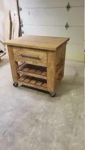 Model #1029 - Kitchen Island With Casters and Hickory Countertop Limitless Woodworking  item 2212.21 Default Title
