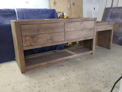 Model #1040 - Single Sink Vanity With Make Up Area Limitless Woodworking  item