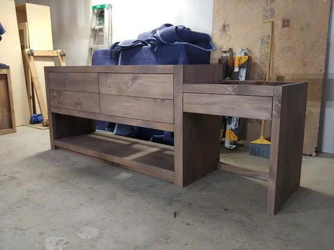 Model #1040 - Single Sink Vanity With Make Up Area Limitless Woodworking  item