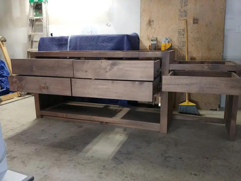 Model #1040 - Single Sink Vanity With Make Up Area Limitless Woodworking  item