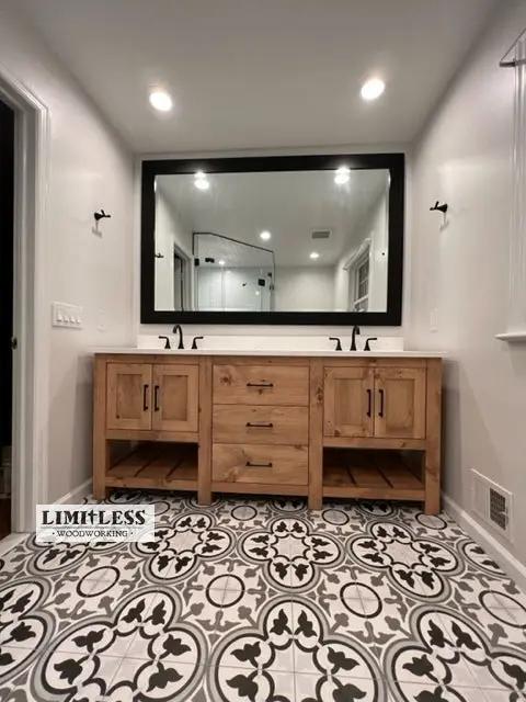 Model #1076 - Double Sink Vanity Limitless Woodworking  item