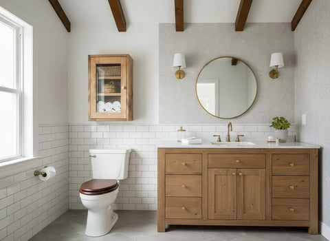 Model #1115 - Over the Toilet Storage Cabinet  With Glass Limitless Woodworking  item