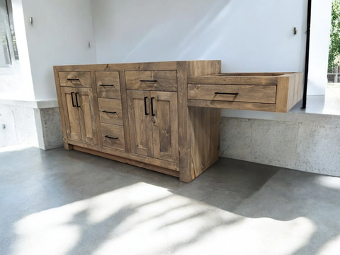 Model #1120 - Double Sink Bathroom Vanity W/ Makeup Area Limitless Woodworking  item