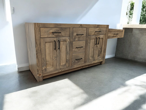 Model #1120 - Double Sink Bathroom Vanity W/ Makeup Area Limitless Woodworking  item