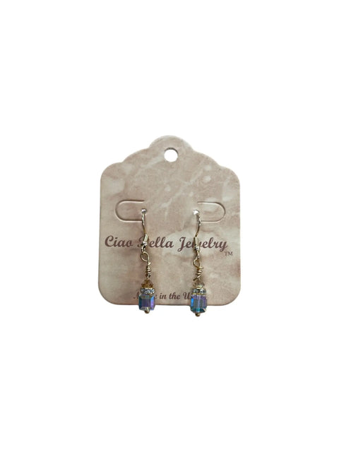 Modern Crystal Cube Drop Earrings – Lightweight Minimalist Jewelry with Topaz and Yellow Accents | Made in USA Michelle Marie Boutique  Earrings