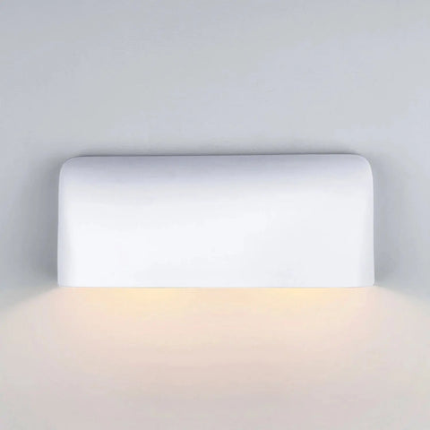 The Gran Balboa Downlight Sconce by A19 Artisan Lighting is a modern white, rectangular wall light handcrafted in California, USA. It emits soft downward light and is LED smart bulb compatible for easy ambiance.