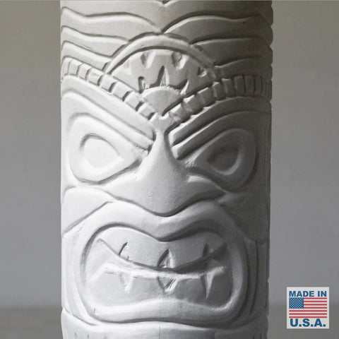 Modern USA-made Tiki Sconce wall lighting by A19 Artisan Lighting features an expressive tiki face. Handcrafted in California, its “Made in U.S.A.” label highlights quality American craftsmanship.