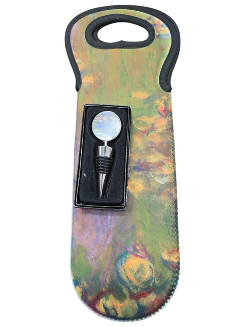 Monet's Water Lilies Wine Bag | Impressionist Art Wine Tote Michelle Marie Boutique  Wine Bag