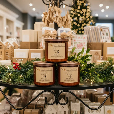 MorninWood 17oz 3-Wick Soy Wax Candle – Mistletoe Fragrance with Natural Essential Oils | Made in USA MorninWood Candles  3 Wick Candle