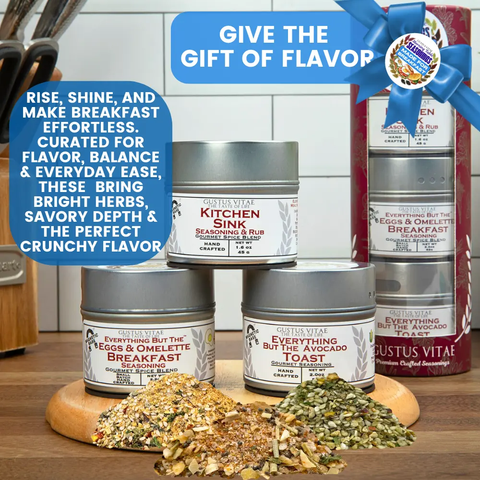 Morning Table Seasonings Gift Set of 3 – Handcrafted Breakfast Spice Blends | Made in USA Artisan Pack Gustus Vitae  Collections & Gift Sets