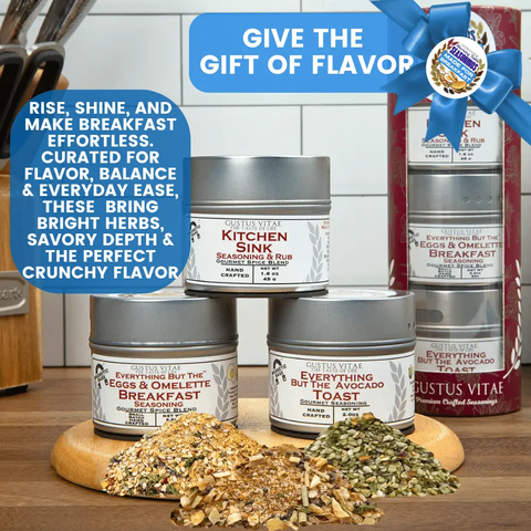 Morning Table Seasonings Gift Set of 3 – Handcrafted Breakfast Spice Blends | Made in USA Artisan Pack Gustus Vitae  Collections & Gift Sets