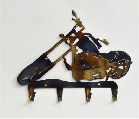 Motorcycle-Inspired Metal Key Holder – Rustic Wall Mount Rack | Handcrafted in USA Knights Home Decor  item