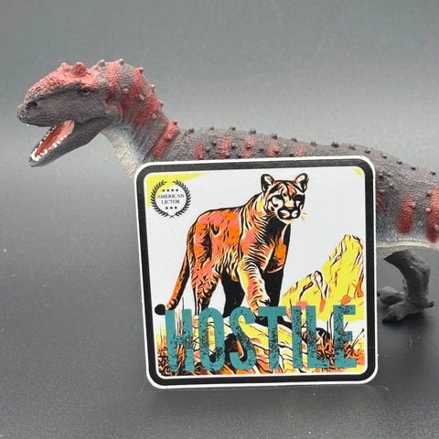 Mountain Lion Hostile Vinyl Sticker – Durable Outdoor Decal | Made in USA American Lictor  Vinyl Stickers
