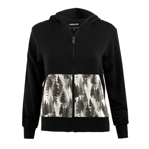Mountain Pine Pocket Pattern Lightweight Hoodie – American Made | Fireside Pine Made in USA Fireside Pine  zip up
