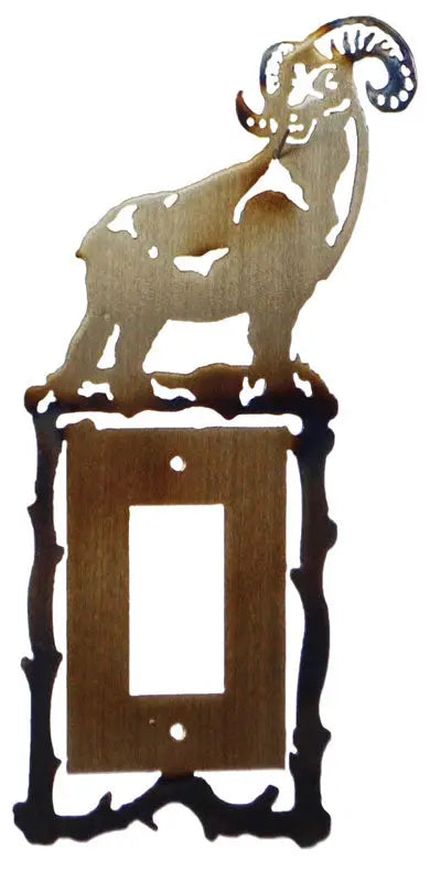 Mountain Sheep Rustic Light Switch Cover – Handcrafted Metal Wall Plate | Made in USA Knights Home Decor  item