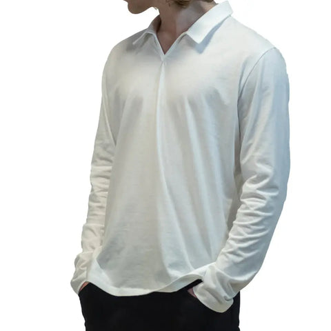 Mt Mitchell Organic Cotton Collared Shirt – Lightweight Jersey Long Sleeve | Made in USA Spiritex | Sustainable Apparel  Men's Tees & Tanks
