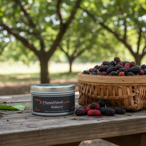 Mulberry Scented Soy Tin Candle 7oz – Hand-Poured Home Fragrance | Made in USA by MorninWood Candles MorninWood Candles  Candles