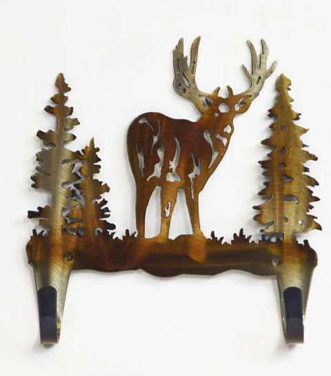 Mule Deer Rustic Coat and Towel Hook – Handcrafted Steel Wall Mount | Made in USA Knights Home Decor  item