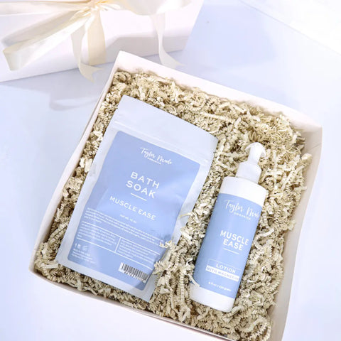 Muscle Ease Magnesium Bath Soak And Lotion Gift Set – 8oz & 10oz – Therapeutic Relief Duo | Made In USA Taylor Made Organics  gift set