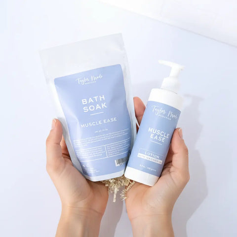 Muscle Ease Magnesium Bath Soak And Lotion Gift Set – 8oz & 10oz – Therapeutic Relief Duo | Made In USA Taylor Made Organics  gift set